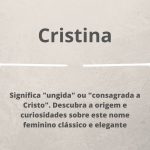 significado do nome Cristina