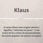 significado do nome Klaus