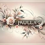A classic and harmonious illustration representing the composite name Ana Paula, capturing the essence of grace and modesty. The image should feature