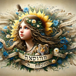 A depiction of the name Noemi, representing its Hebrew origin and profound meaning. The image should embody the Hebrew meaning of ‘Naomi’, which means