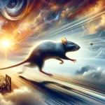 A dynamic and insightful representation of dreaming about a rat running, encapsulating the themes of haste, anxiety, and the need for awareness in lif