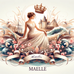 A graceful and powerful illustration representing the name Maelle, capturing its blend of strength and delicacy. The image should feature elements tha