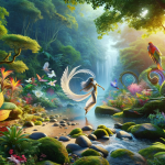 A natural and serene scene representing the name ‘Kauane’. The focus is on a harmonious and vibrant depiction of Brazilian nature, symbolizing the ind