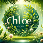 A refreshing and natural illustration representing the name Chloe, emphasizing its Greek origins and the beauty of nature. The image should feature el