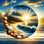 A serene coastal scene representing the name ‘Ribamar’, embodying the essence of life by the sea. The image features a picturesque shoreline with the