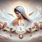 A spiritual and inspiring illustration representing the name Rita de Cássia, embodying faith, devotion, and inspiration. The image should feature symb