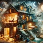 A symbolic and emotional depiction of ‘Dream Revelations Understanding the Meaning of Dreaming about a Dirty House’. The image should portray a surre