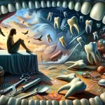 A symbolic and thought-provoking scene illustrating ‘Unraveling the Dream Mystery The Meaning of Dreaming about Teeth Falling Out’. The image should