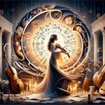 A symbolic representation of the name Cecília, inspired by its Latin origin and associations with music, art, and elegance. The image portrays a grace