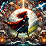 A symbolic representation of the name Merida, reflecting its association with courage, independence, and cultural roots. The image captures a brave an