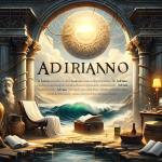 A visual interpretation of the name Adriano, capturing its robust sound and rich historical heritage. The scene should reflect its Latin origin, sugge