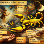 A visual representation of the enigmatic interpretation of dreaming about a yellow scorpion. The image includes symbolic elements like a depiction of