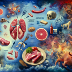 A visual representation of the interpretation of dreams about meat. The image includes symbolic elements like depictions of meat, representing nutriti