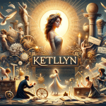 A visual representation of the name Ketlyn, focusing on its meanings and facets. The image should depict the essence of purity and nobility associated