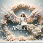 An ethereal and graceful scene representing the name ‘Angelina’. This name, derived from the Greek term ‘angelos’, meaning ‘messenger’ or ‘angel’, is