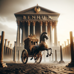 Benhur – An image that encapsulates the essence of the name ‘Benhur’. The setting is inspired by ancient Rome, with a grand chariot in the center, reminiscent