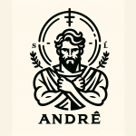 Create a minimalist image that embodies the meaning of the concept ‘André’, symbolizing strength, courage, and noble character. The image should refle