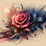 Create an artistic image representing the meaning of the name Rose. The artwork should visually convey the beauty, elegance, and grace commonly associ