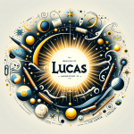 Create an image in a style different from the previous ones that represents the meaning of the name concept ‘Lucas’, associated with the idea of light