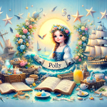 Create an image that captures the essence of the name ‘Polly’, emphasizing its charming and cheerful sound, and its historical connection as a diminut