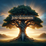 João Guilherme – An image that represents the meaning of the name ‘João Guilherme’. The focal point is a majestic oak tree standing tall, symbolizing strength and stab