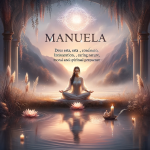 Manuela, a name symbolizing a deep spiritual connection, strength, and grace, is beautifully represented in this serene and inspirational scene. The i