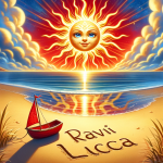 Ravi Lucca – An image for a blog article that represents the name ‘Ravi Lucca’, which could be associated with ‘sun’ from its Sanskrit origin. The illustration sho