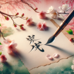 Saori – An image that reflects the essence of the name ‘Saori’. The composition includes a serene garden setting with Japanese cherry blossoms (sakura) gently