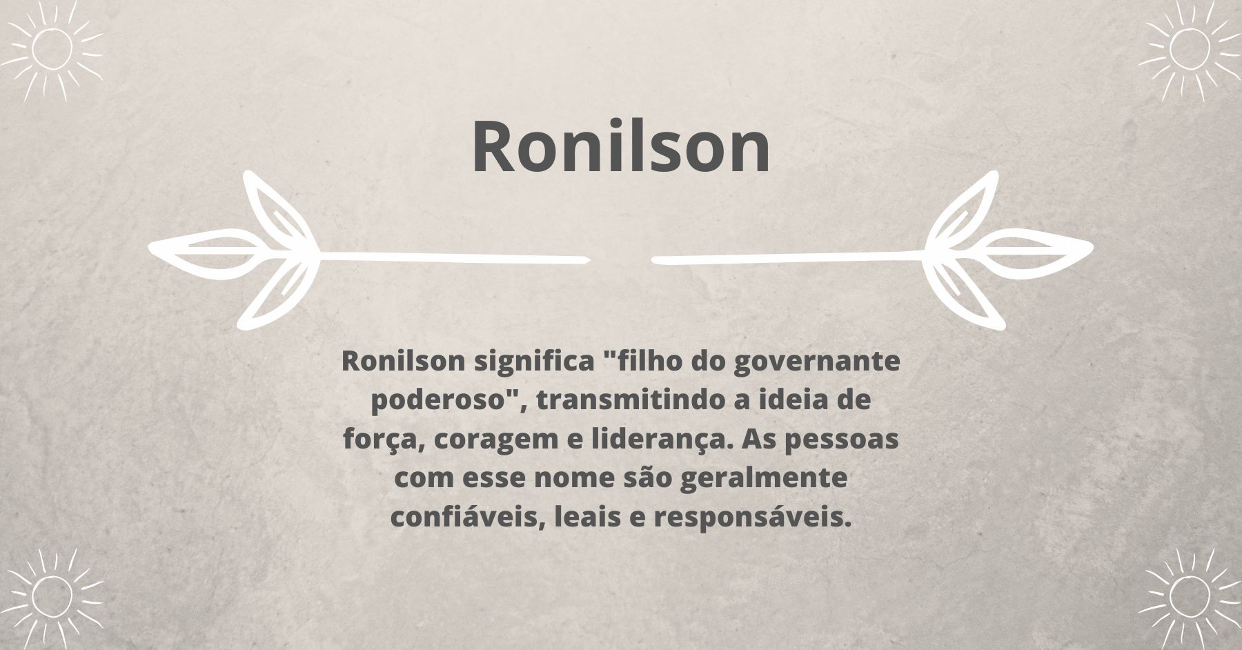 Significado do nome Ronilson