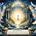 The image represents the meaning and origins of the name Alba. It should convey the essence of nature and beauty, reflecting the Latin meaning of whi