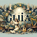 The image represents the meaning and origins of the name Giulia. It should embody charm and elegance, reflecting its deep roots in Italian culture. Th