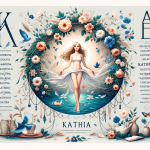 The image represents the meaning and origins of the name Kátia, a delicate and charming feminine name rooted in Russian culture. Kátia is often consid