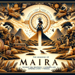 The image represents the meaning and origins of the name Maíra. It should encapsulate the qualities of nobility, greatness, and leadership, reflecting