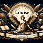 The image represents the meaning of the name Louise, which is a feminine and elegant name with deep roots in the French language. It’s derived from th