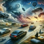 image to represent the theme ‘Unveiling Dreams The Symbolism and Meaning of Dreaming about Cars’. The image should depict a surreal, dreaml