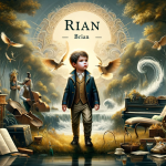 visual representation of the name Rian, showcasing its modernity and universal appeal. The scene should embody elements from its possible Irish orig