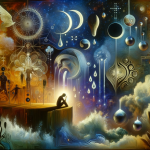 A dreamlike, emotive image that visualizes the concept of ‘Exploring the Universe of Dreams The Meaning of Crying in Dreams’. The scene is set in a s