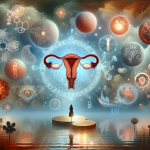 A dreamlike, introspective image that visualizes the concept of ‘Understanding Dreams The Symbolism of Menstruation’. The scene is set in a surreal,