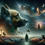 A poignant and emotional representation of the concept ‘Reflexões Oníricas Entendendo o Sonho de um Cachorro Morrendo’. The image captures a dreamlik
