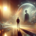 A reflective and emotive image depicting the concept of dreaming about an ex-friend. The scene is set in a surreal, dreamlike environment that is both