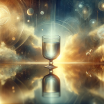 A reflective and symbolic image representing the concept of dreaming about a glass cup. The scene should depict a serene and introspective setting, fo