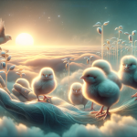 A symbolic and serene representation of the concept ‘Exploring the Symbolism of Dreams What It Means to Dream About Chicks.’ The scene is set in a dr
