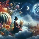 A thoughtful and symbolic depiction of a dream featuring a plus-sized woman, representing abundance, fertility, self-acceptance, and body image issues