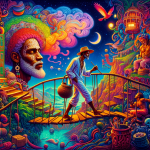 A vibrant and symbolic image representing the concept of dreaming about Zé Pilintra, a charismatic figure from Brazilian folklore. The scene should ca