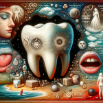 A visual representation of a psychological and symbolic journey into a dream about dirty teeth. The image includes symbolic elements like a close-up v