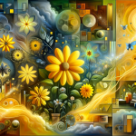 A visual representation of the interpretation of dreams about yellow flowers. The image includes symbolic elements like vibrant yellow flowers, repres
