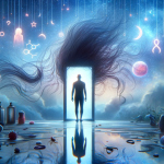 The image should depict the theme of ‘Unraveling the Mysteries of Dreams Hair Loss in Dreams’. Visualize a serene and introspective dream scene. In t